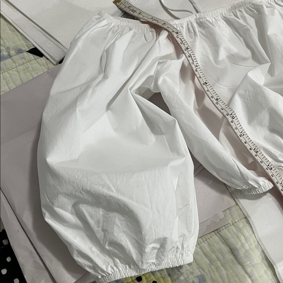 ZARA OFF THE SHOULDER TOP WITH BALLOON SLEEVES IN WHITE SZ M - Picture 12 of 12